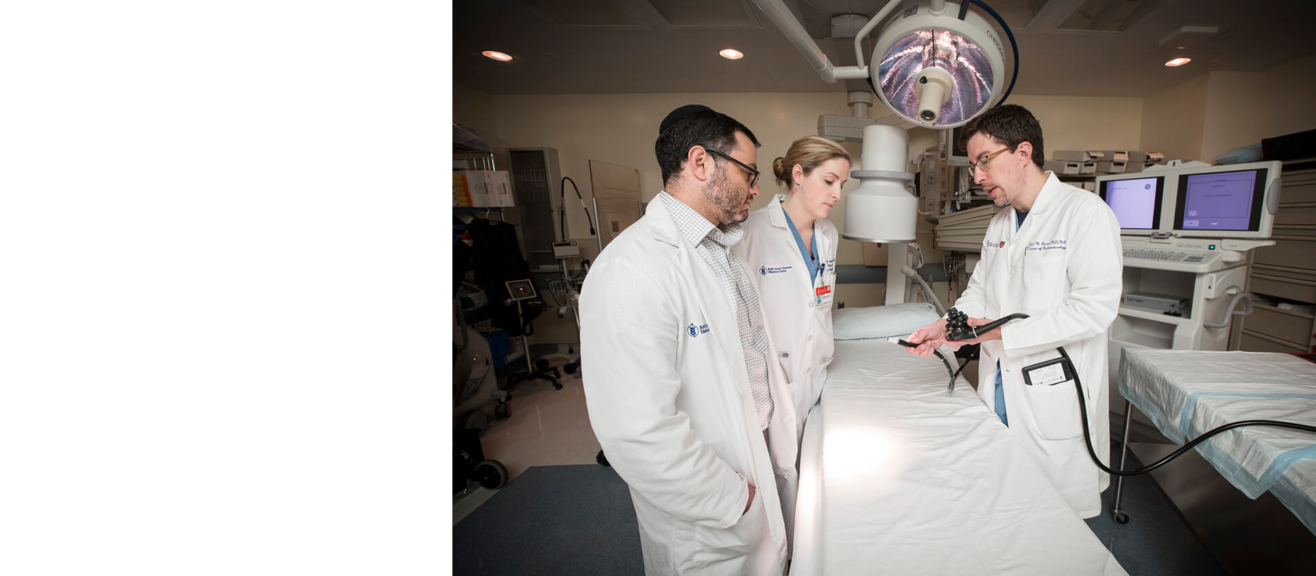 Doctors talking in operating room